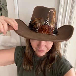 Cowboy hat with feathers